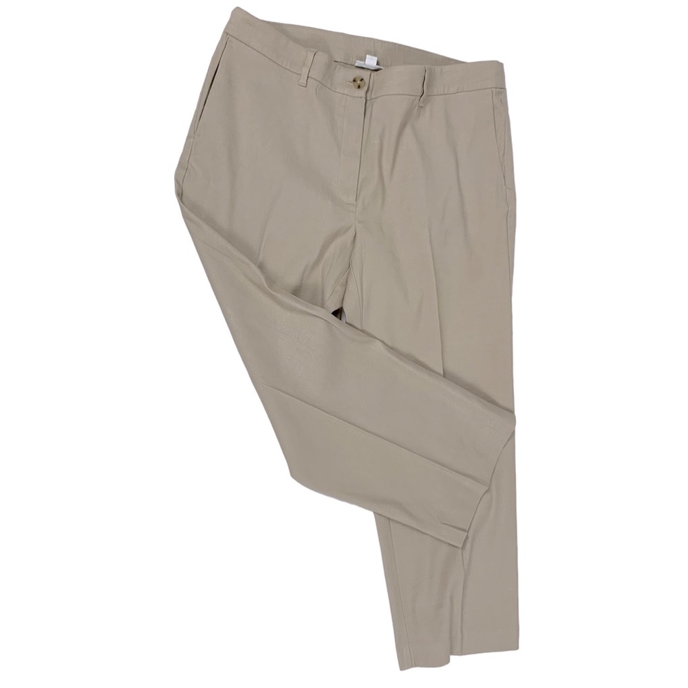 J. Jill NWT Luxe Linen-Blend Straight-Leg Flax/Tan Crops Sz 14